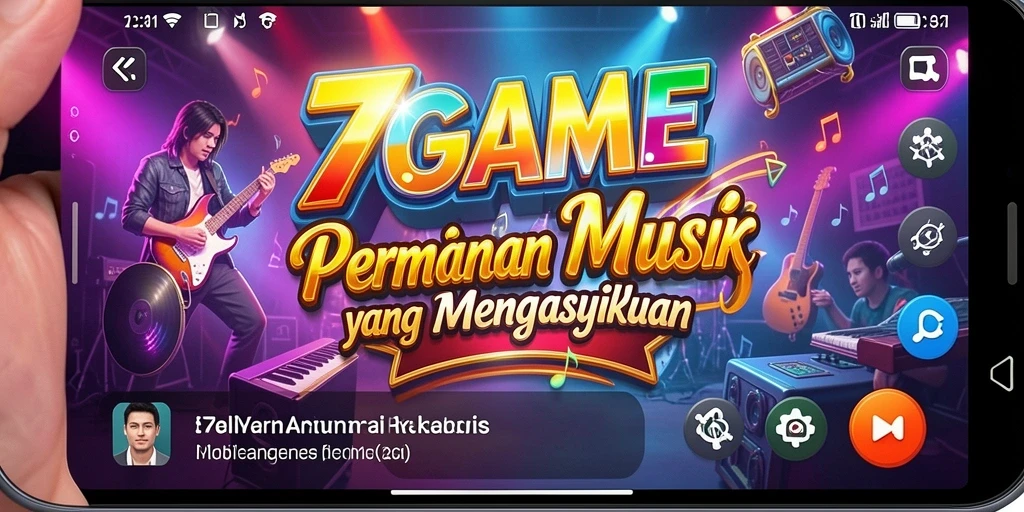 Tampilan gameplay menarik dari 7GAME dengan banyak pilihan lagu.