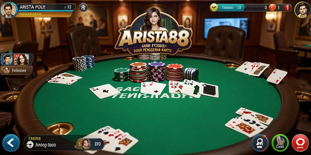Tampilan screenshot utama ARISTA88 menampilkan pengalaman bermain Poker yang seru dan mendebarkan.