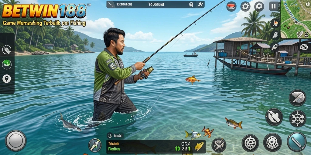 Gameplay BETWIN188 menampilkan aksi memancing yang seru dan grafis menawan.
