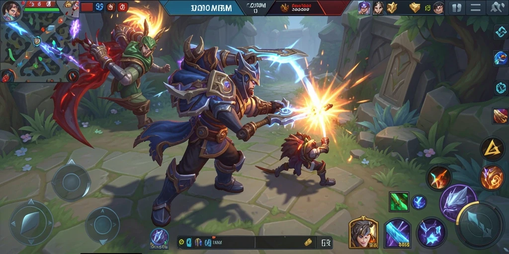 Tampilan gameplay seru D200M dengan aksi pertarungan mendebarkan.