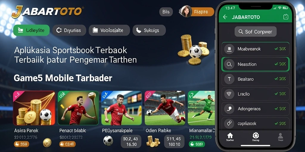 Tampilan UI JABARTOTO yang modern dan menarik untuk taruhan Sportsbook.
