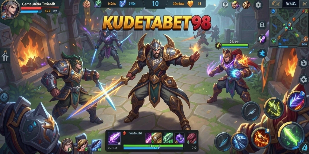 Tampilan gameplay seru KUDETABET98 dalam pertarungan MOBA.