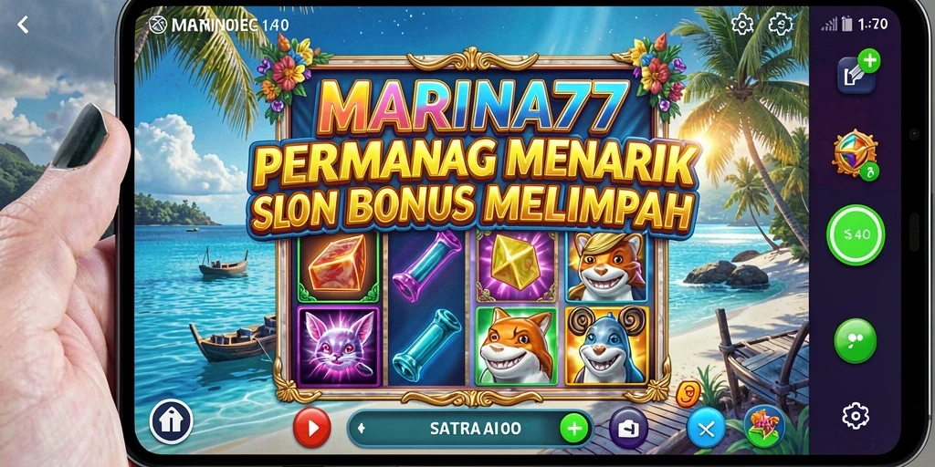 Tampilan screenshot gameplay MARINA77 dengan simbol slot yang menarik.