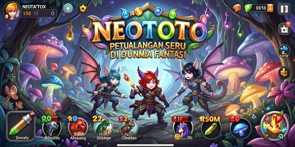 Screenshot yang menampilkan gameplay petualangan yang seru di NEOTOTO.