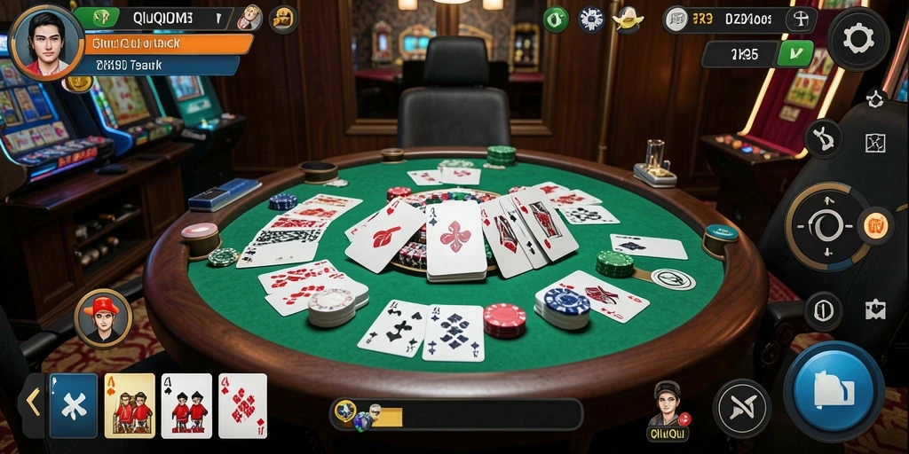 Screenshot utama PK95 menampilkan gameplay QiuQiu yang mendebarkan.