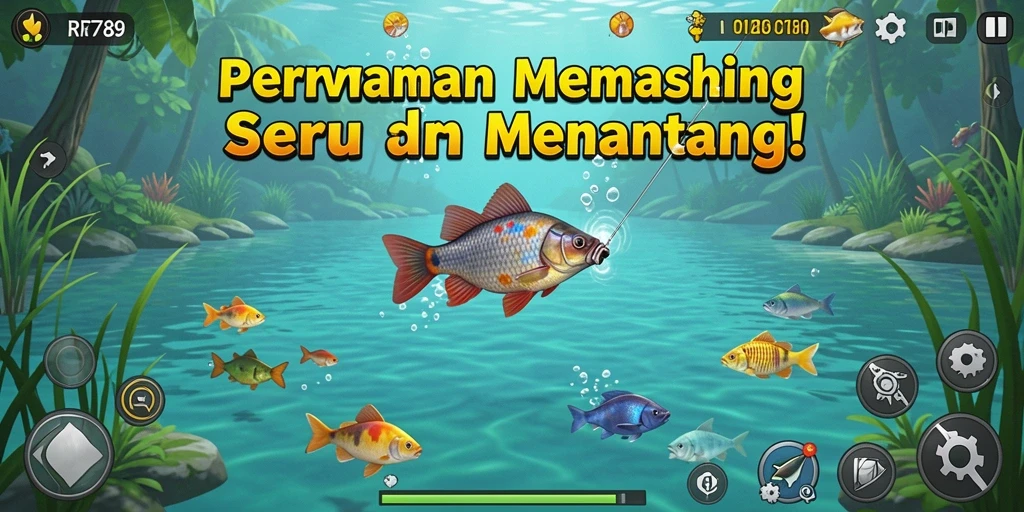 Tampilan gameplay RR789 dengan fitur memancing yang memukau.