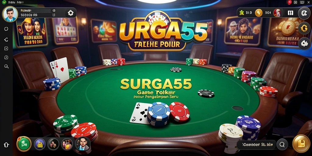 Tampilan gameplay seru dari SURGA55 saat bermain Poker.