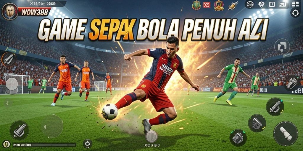 Tampilan aksi pertandingan sepak bola seru di WOW388.